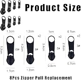 JOYVOX 8Pcs Zipper Pull Replacement Set - Durable Zinc Alloy Repair Kit view 3
