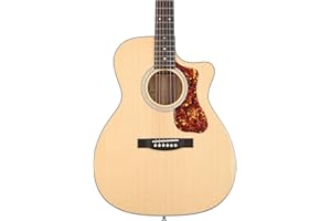 GUILD 6 String OM-140CE Acoustic Guitar, Solid Woods, Westerly Collection, with Premium Gig Bag, Right, Natural Gloss (384-2405-721)