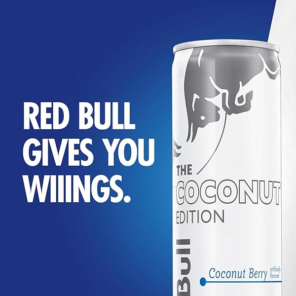 RED BULL ENERGY DRINK, THE COCONUT EDITION, 8.4 FL OZ, 4 PACK, 33.6 FL OZ