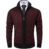 Vcansion Men's Classic Cardigan Sweaters Stand Collar Slim Fit Casual Knitted Sweater