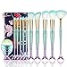 Maikoa Mermaid Makeup Brush 11PCS Makeup Foundation Eyeliner Blush Cosmetic Concealer Brush (Mermaid Colorful)