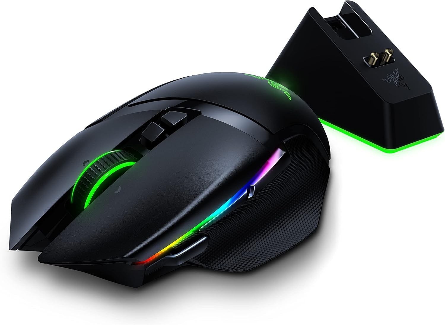 Razer Basilisk Ultimate with Charging Station - Wireless Gaming Mouse with 11 Programmable Buttons (Optical 20k Focus+ Sensor, Optical Mouse Switch, RGB Chroma, Customisable Scroll Wheel) Black