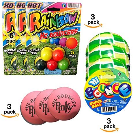 The Ultimate Super Bouncing Balls Combo –Pinky Hi Bounced Balls (3 pack) +Super Balls (3 pack)+ Rubber Balls Package (3 pack) Great for indoor and outdoor activities.Perfect for party favors
