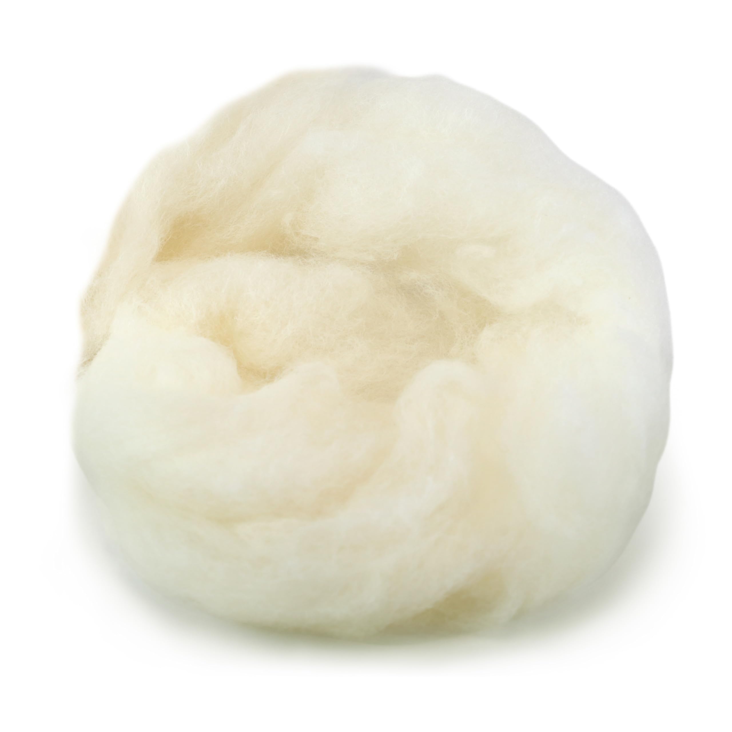 Woolbuddy Wool Felting Core Wool – Handmade Carded White for Needle & Wet Felting, Dryer Balls, Craft Pads & Chunky Yarn (8oz)
