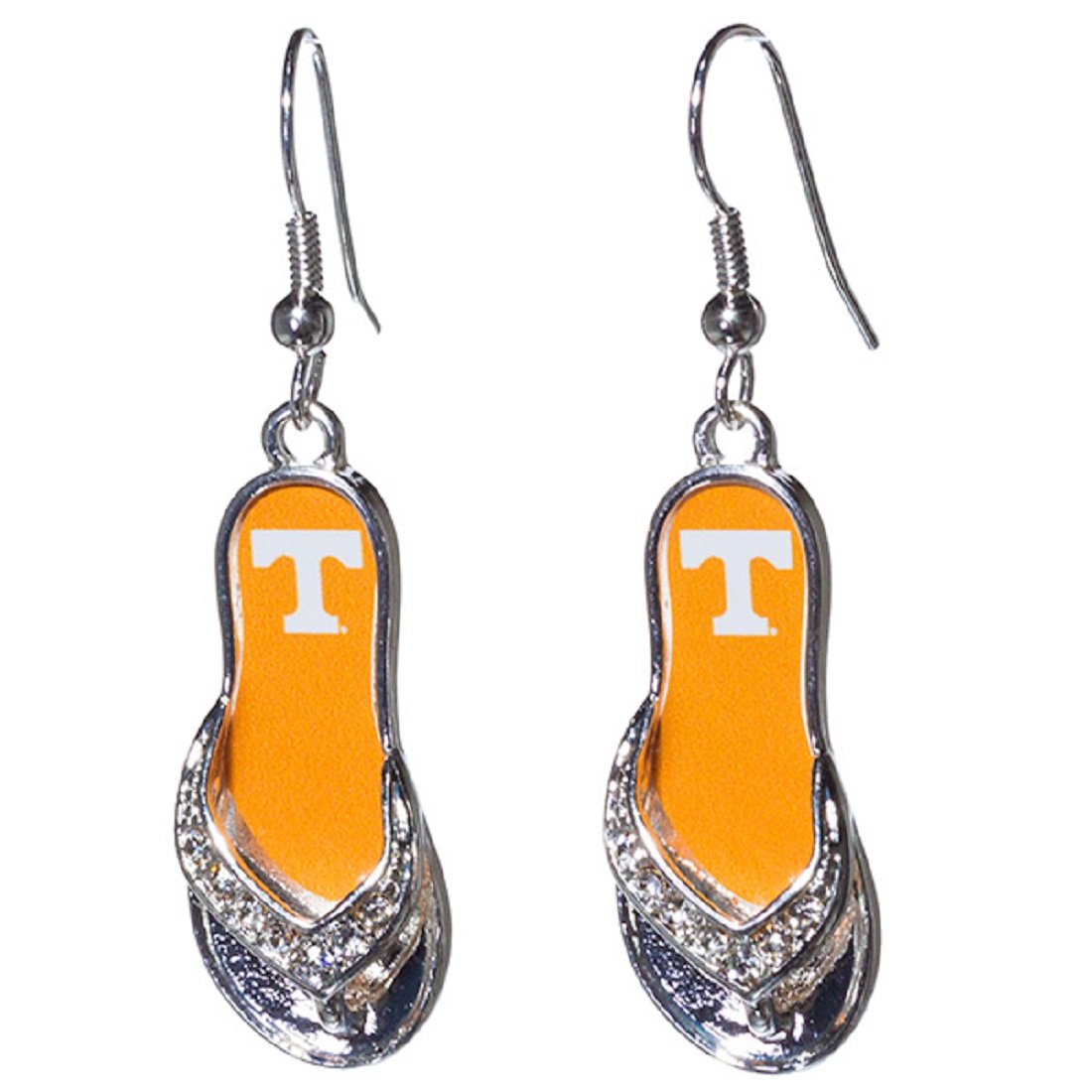 Sports Team Accessories Tennessee Volunteers 1.25 Inch Licensed Silver Toned Flip Flop Earrings