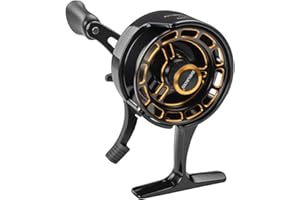 Kdjuope Lightweight Ice Fishing Reel with Comfortable Handle, 3.2:1 Gear Ratio and 3+ Bearings for Outdoor Use.