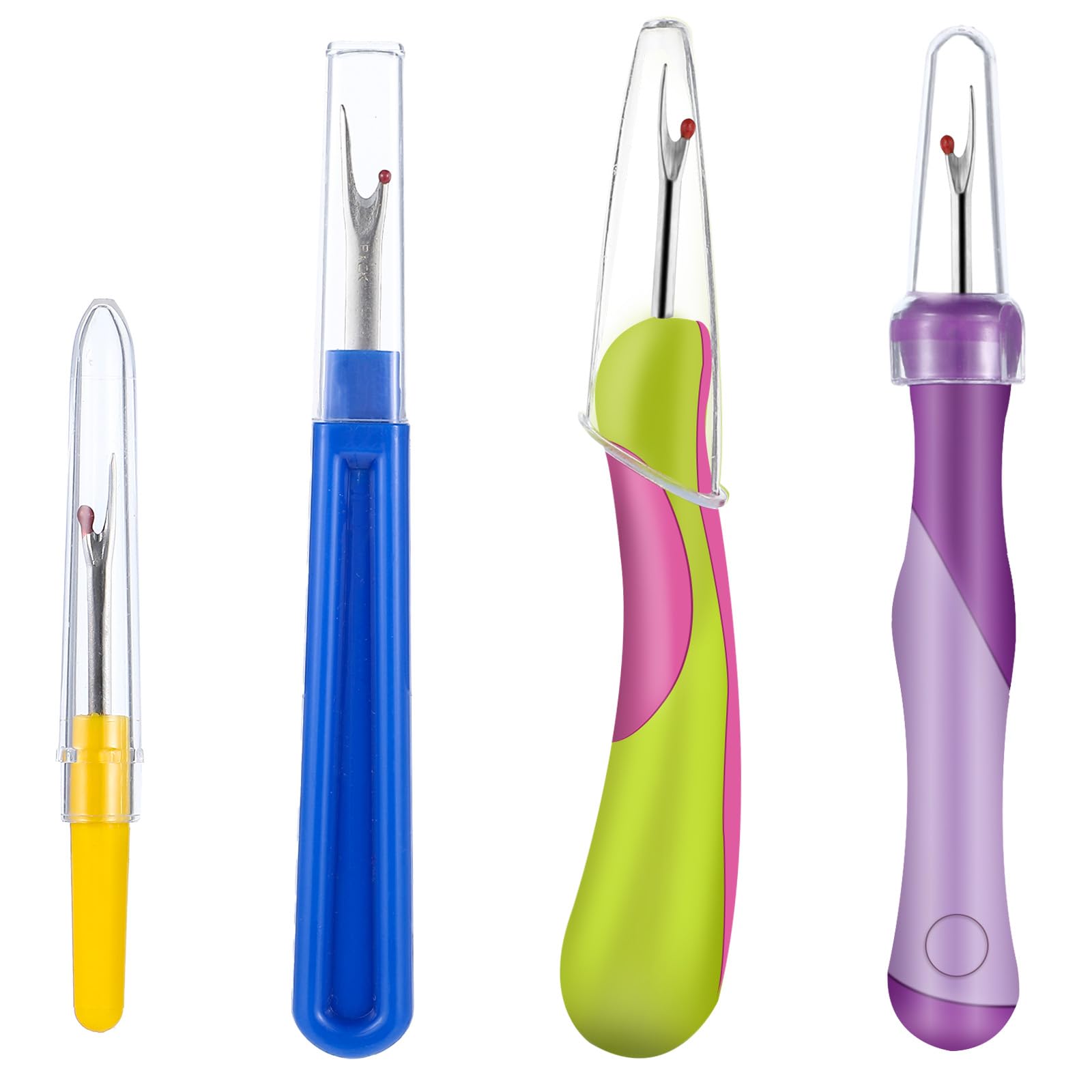 Molain 4 Pcs Seam Ripper Tool Seam Rippers for Sewing Seam Thread Removers Stitch Rippers Handy Unpicker Ergonomic Grip Stitch Remover Tool Stitch Ripper for Sewing Crafting Embroidery