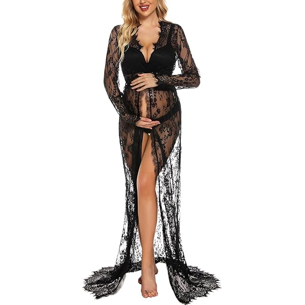 knee length dresses for ladies Angel Maternity Roxy Lace Baby Shower Dress main image 1