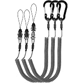 Lix&amp;Rix Retractable Coiled Lanyards with Detachable Buckle | Quick Release Carabiner Clips