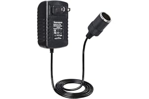 Suacopzar AC to DC Converter 12V 24W Car Cigarette Lighter Socket (NOT for Vacuum Cleaner Air Compressor Air Pump Inflator), 110-240V to 12V 2A AC/DC Power Adapter Power Supply Transformer US Plug