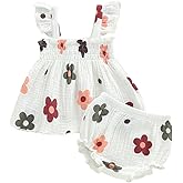 Kavousa Toddler Girl Summer Clothes Baby Girl Smocked Ruffle T Shirt Top Short Set Little Kids Girl Outfit Beach Essential