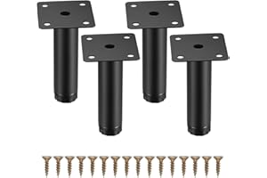 Fulushouxi 4 Pcs Furniture Legs, Metal Cabinet Legs, 4 inches/10 cm Adjustable Furniture Support Feet for Kitchen Shelves Sofa Table Chair Desk Cupboard Furniture Adjustable Legs Feet Foot