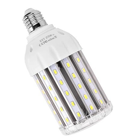 25w E27 Led Mais Lampe 360 Abstrahlwinkel Kaltweiss 6000k Energiesparlampe Hochleistung 3000lumen Maiskolben Led Leuchtmittel Ersatz 150w Halogen Super Hell Fur Garage Lager Werkstatt Nicht Dimmbar Leuchtmittel Beleuchtung