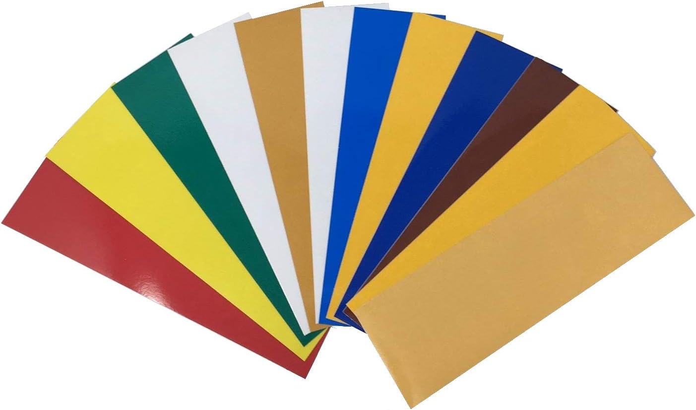 Qbc Craft Sampler of 3M Reflective Vinyl Tape 12 Sheets Pack 3.5" x 12" Enhanced Visibility Night Time Safety Adhesive Vinyl for Motorcycles Side Bag Bicycles Helmets DIY Car Truck Decals Tets