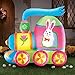 Collections Etc Inflatable Easter Bunny Train Outdoor Yard Decoration - 4' Long