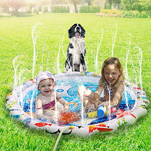Termichy Splash Pad, Premium Sprinkler Pad for Kids Outdoor Water Play Sprinklers (59")