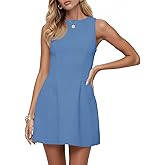 Wenrine Summer Dresses for Women 2026 Elegant Classy Sleeveless Boat Neck A Line Cocktail Party Club Mini Dress