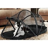 Dulcii Pet Fun House Cat Playpen Feline Funhouse Portable Exercise Tent, Mesh Pop up Playhouse Tent for Deck, Patio, Porch, Yard, Balcony & RV Travel