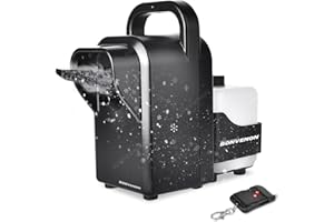 Adjustable Snow Machine, 70% Quieter Indoor Artificial Snow Maker with Dual Pump, Portable Snowflake Machine for Halloween Ch