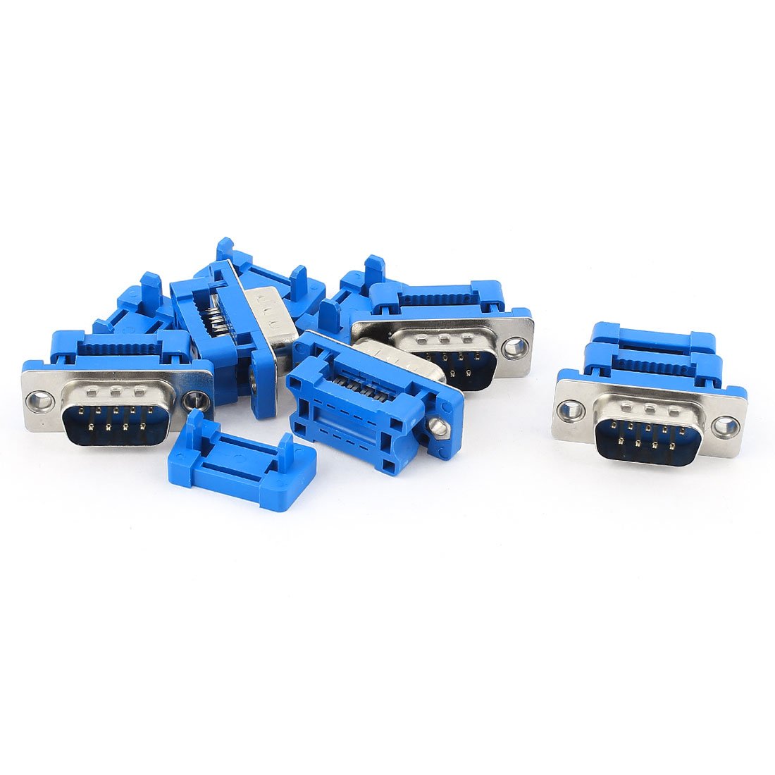 sourcing map 5pcs D-SUB DB9 9 Pin Male IDC Type Connector for Flat Ribbon Cable