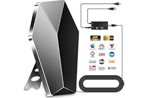 MERPERSOM 2025 Upgraded TV Antenna Indoor,1800+ Miles Long Range Digital Antenna for Smart TV Support 4K 1080p,Strongest HD Antenna for Local Channels,Outdoor Antenna with Amplifier Signal Booster-36ft Cable