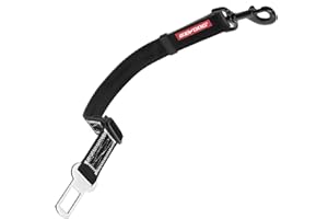 EzyDog Click – Dog Seat Belt for Car, Dog Harness Adjustable Seatbelt Attachment – Heavy Duty Nylon Seat Belt Webbing (17.5in - 26in)