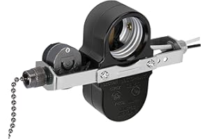 BSENTSTER Ceiling Fan Switch ZE-310D Light Socket Pull Chain Switch, Compatible with Hunter Fan, Ceiling Fan Lamp Light, Lamp Holder E95014-Black Chain
