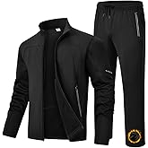 TBMPOY Men's Tracksuits Fleece Lined Sweatsuits 2 Piece Set Outfits Warm up Athletic Sports Casual Full Zip Jogging Suit
