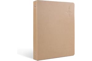 Rockhouse Piano Sheet Music Folder, 3 Ring Binder Kraft Paper Cover with 20 Sleeves Protector, 8.5 x 11 Inch Sheet Music Paper Holder Organizer