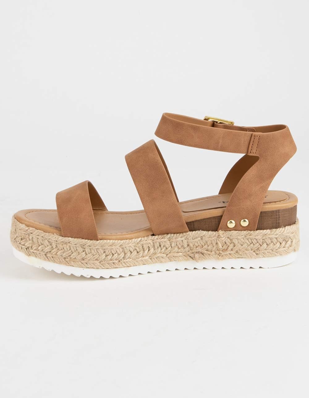 soda ankle banded taupe womens espadrille flatform sandals