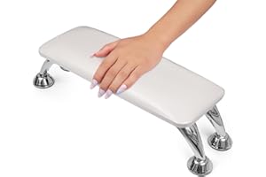 MERTERFLY Arm Rest for Nails Tech, Easy Clean Nail Arm Rest, Comfortable, Supportive Hand Rest for Manicures and Pedicures, Salon-Quality Armrest with PU Leather for Nail Art (White)