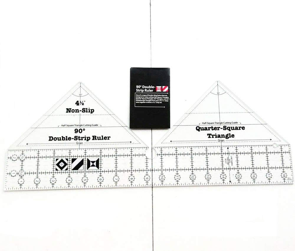 YICBOR New Ruler Non-Slip 90 Degree Double Strip Quilt Ruler #MSW-02