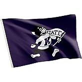 Desert Cactus Kansas State University KSU Flag - 3 x 5 Feet Wildcats Banner, Indoor/Outdoor Durable Fabric, 100% Polyester Design (Style 2)