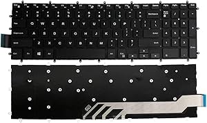 GinTai US Keyboard Without Backlit White Letters Replacement for Dell G3 3579 3779 G5 5587 G7 7588