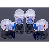 MEAJOO 4PCS Skull Fluorescent Tire Valve Stem Caps, Luminous Car Tire Air Cap, Skull Style Fluorescent Glowing Tire Air Caps Cover, Universal for Cars, Trucks, Bikes, Motorcycles, Bicycles(Blue)