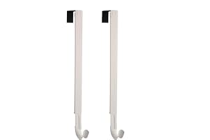 Haute Decor Adapt Adjustable Length Wreath Hanger - 2 Pack (White) - Two Identical Strong Over The Door Wreath Hangers - Holds up to 20 lbs