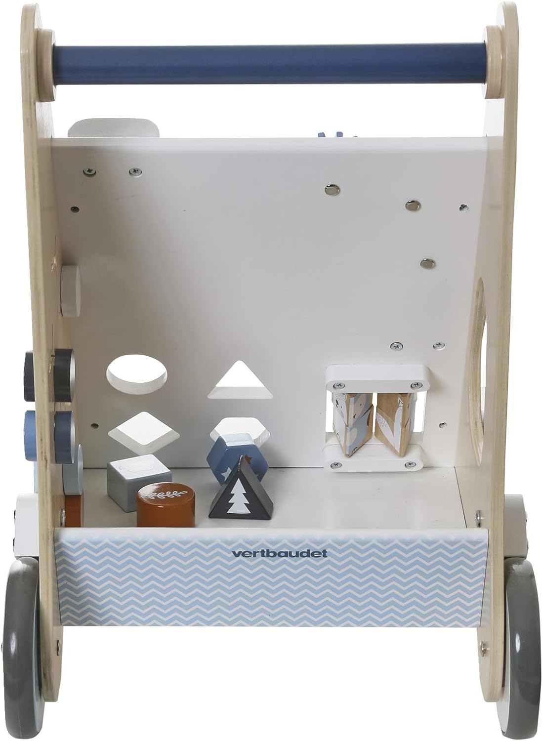 Vertbaudet Chariot De Marche Avec Freins En Bois Bleu Tu Bebe Et Puericulture Trotteurs Mystik Com Au