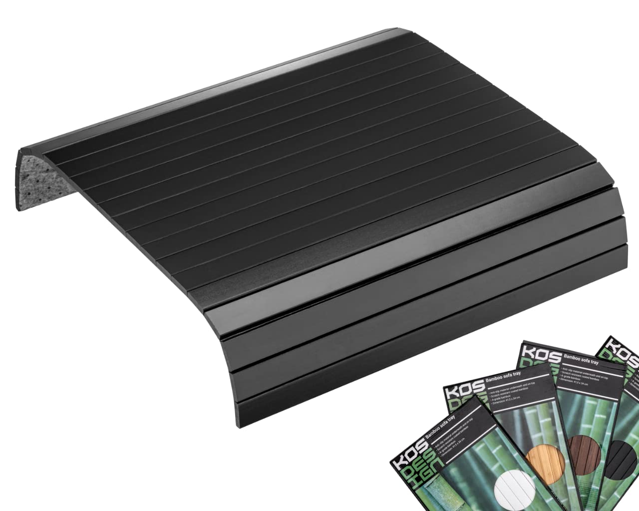 Bamboo Sofa Arm Tray Table- Anti-Slip, Flexible Table for All Armrests- Durable Couch Arm Table with an Elegant Design, Natural Color, Fits Any Interiors- Sofa Armrest Tray for Drinks