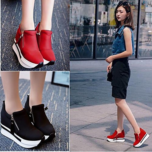 2017 Fashion Solid Color Breathable Casual Women Wedges Sneaker Comfortable Platform Creepers Shoes Ankle Boots Women Flats Shoe
