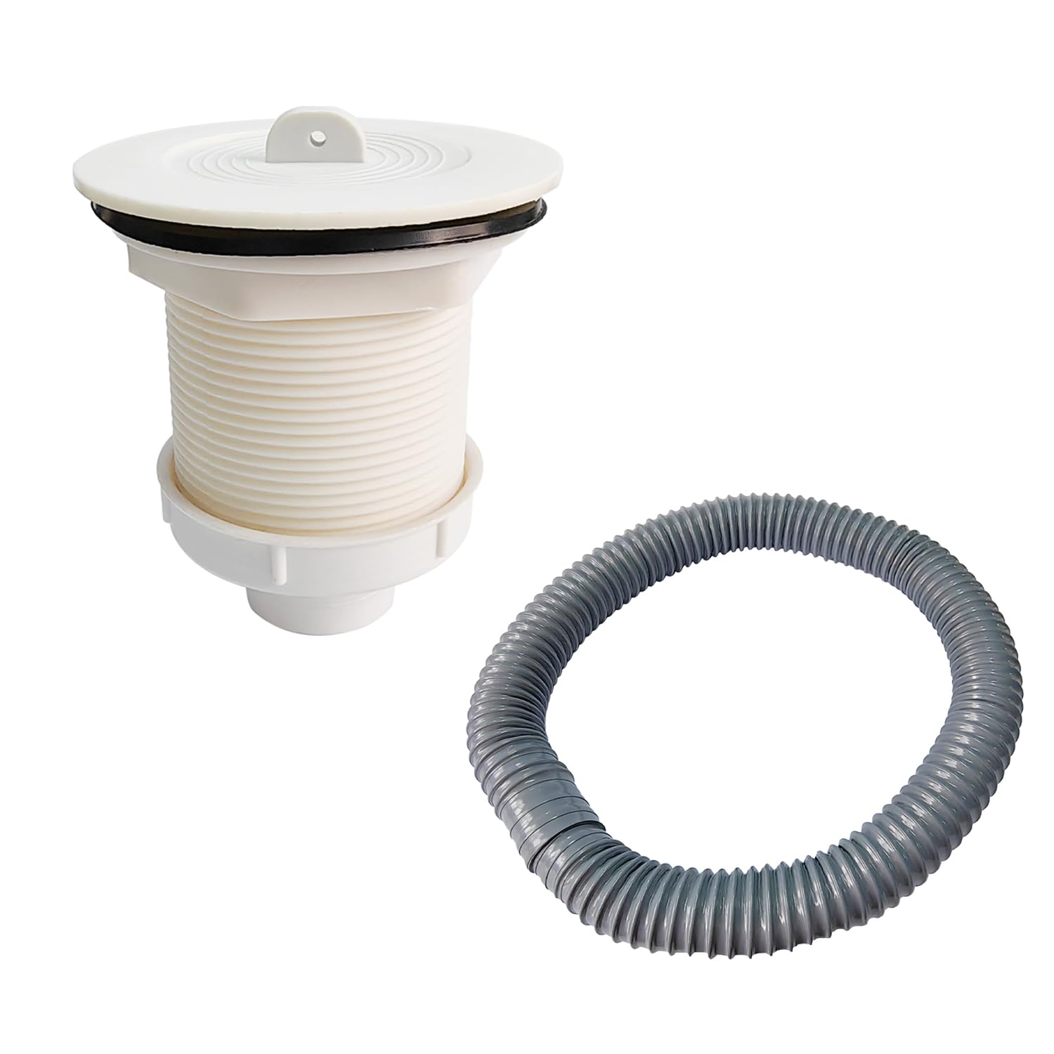 Qrity Sink Waste Trap Flexible Pipe Connector, Sink Drain Plumbing Trap Tubing, for Kitchen Bathroom Sink, 84mm Connector + Drain Pipe