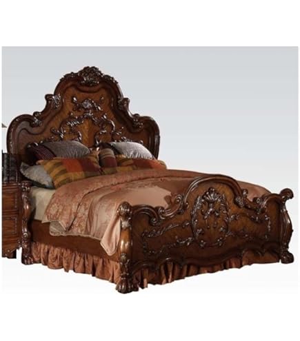 Amazon.com: Acme Dresden Queen Wooden Panel Bed in Cherry Oak