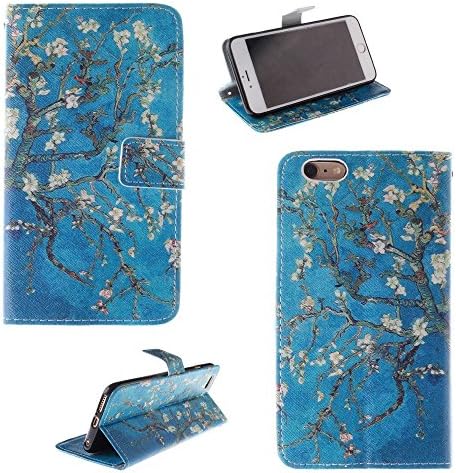 S5 Case Galaxy S5 Wallet Case Galaxy S5 Flip Case,Emily Fashion Apricot Blossom Synthetic Leather Portable Flip Wallet Kickstand Case Cover for Samsung Galaxy S5