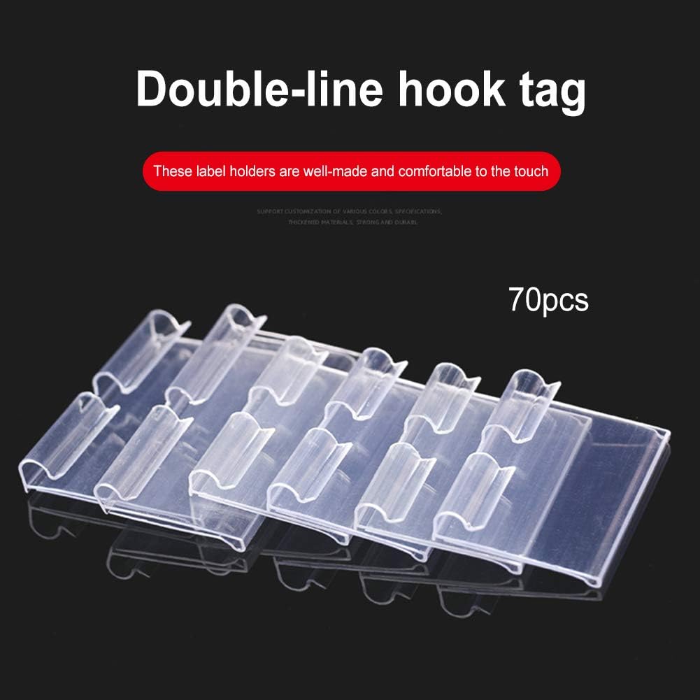 YUIP 70Pcs Shelf Price Tag Holder Shelf Label Holders Label Holders Used to Display Supermarket