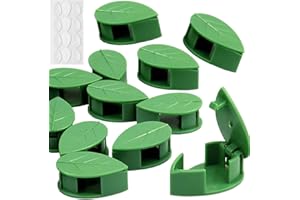LUOTIVON 12PCS Plant Clips for Vines Climbing and Hanging Invisible Vines Wall Fixture Clips with 12 Pieces Adhesive Stickers for Plants Fixing for Indoor Outdoor Decorations