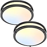 Brightever Flush Mount Ceiling Light Black 30W 5CCT Dimmable 10 Inch 2-Pack | 4000LM 2700K/3000K/4000K/5000K/6500K Adjustable LED Ceiling Light Fixture for Hallway Bedroom Bathroom Kitchen Closet Offices