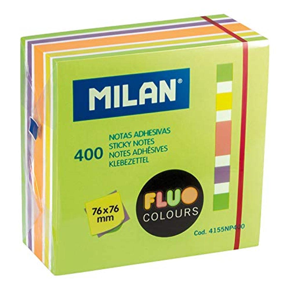 MILAN Pad 400 Fluo Sticky Notes 76 x 76 mm