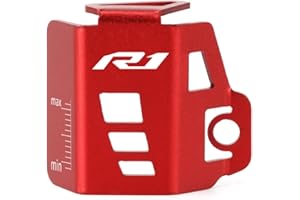 Mokiton Motorcycle Rear Brake Fluid Reservoir Pump Oil Cap Guard Cover Compatible With YAMAHA YZF R1 2009-2023 2024 2025 | Ga