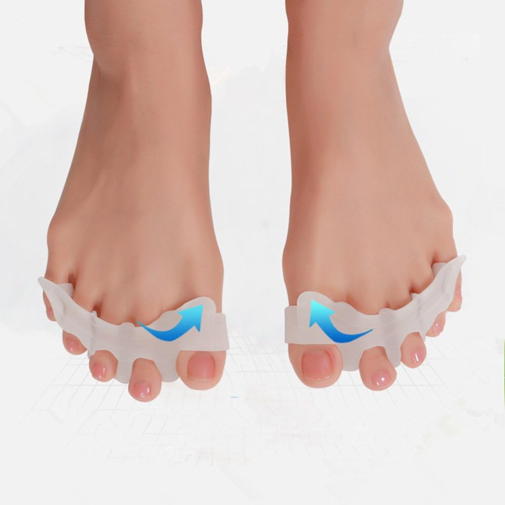 1 Pair Bunion Gel Toe Separator, Toe Spacers, Corrector, Protector, Bunion Splint, Toe Stretchers for Overlapping Toes, Easy Wear in Shoes, Quickly Alleviating Pain After Yoga and Sports Activities.