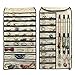 Btromeshy Hanging Jewelry Organizer,Double Sided 56 Pockets & 9 Hook and Loops for Holding Jewelry (Beige)