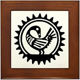 CafePress Sankofa Bird Framed Tile Framed Tile, Decorative Tile Wall Hanging